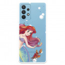 Hülle für Samsung Galaxy A32 4G Offizielles Disney Ariel und Sébastien Bubbles - Die kleine Meerjungfrau