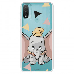 Funda para Motorola Moto E40 Oficial de Disney Dumbo Silueta Transparente - Dumbo