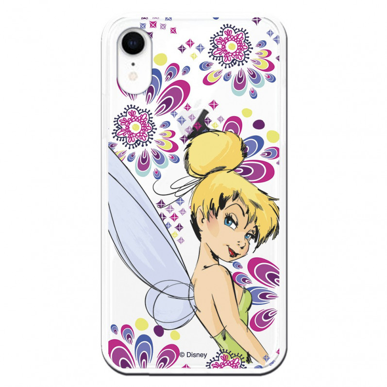 Offizielle transparente Hülle von Disney Tinkerbell Flowers für iPhone XR – Peter Pan