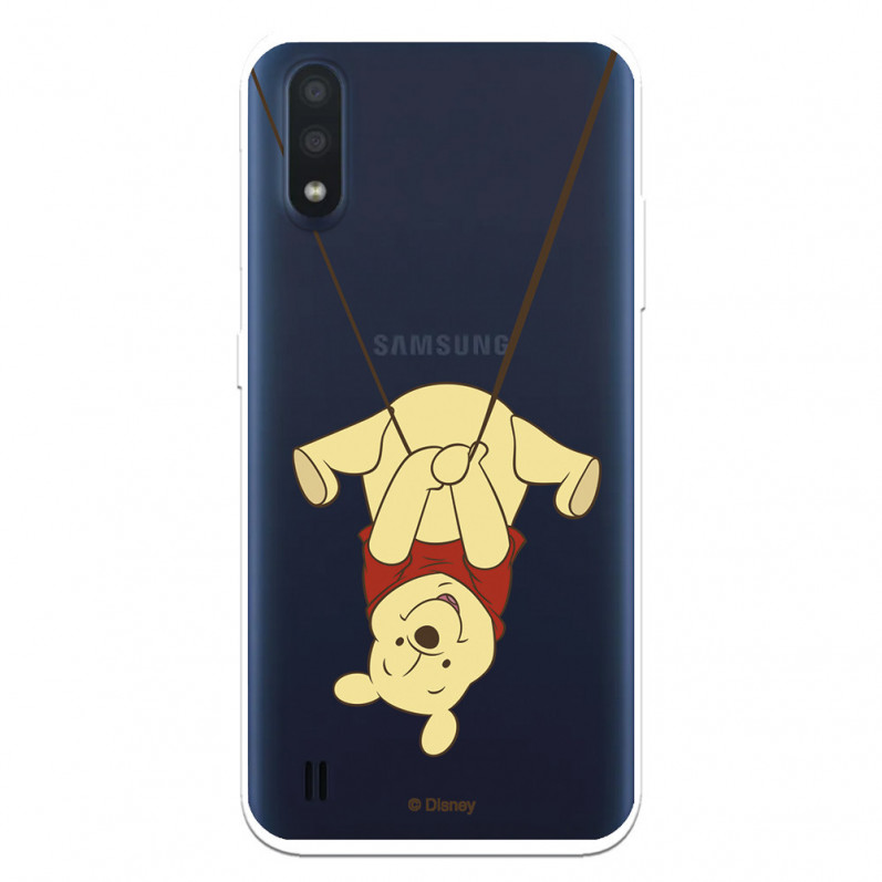 Hülle für Samsung Galaxy A01 Offizielles Disney Winnie Swing - Winnie Puuh