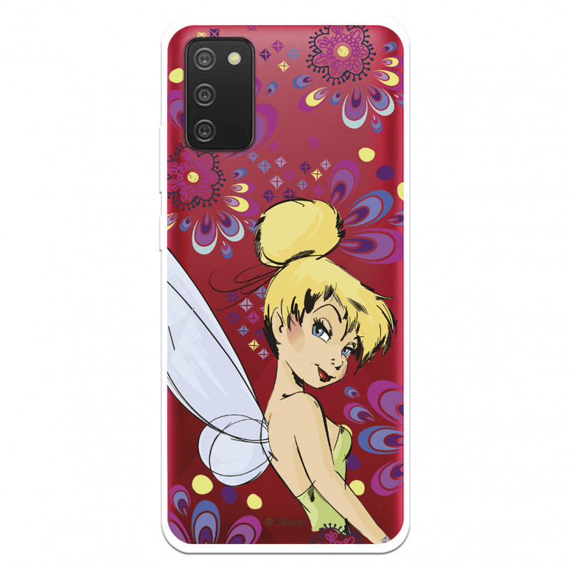 Hülle für Samsung Galaxy A02s Offizielle Disney Tinkerbell Flowers - Peter Pan