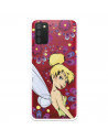 Hülle für Samsung Galaxy A02s Offizielle Disney Tinkerbell Flowers - Peter Pan