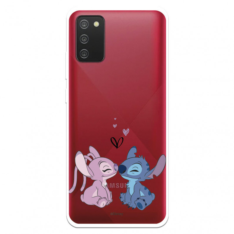 Offizielle Disney Angel & Stitch Kiss Hülle für Samsung Galaxy A02s – Lilo & Stitch