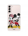 Funda para Samsung Galaxy S22 Oficial de Disney Mickey y Minnie Posando - Clásicos Disney