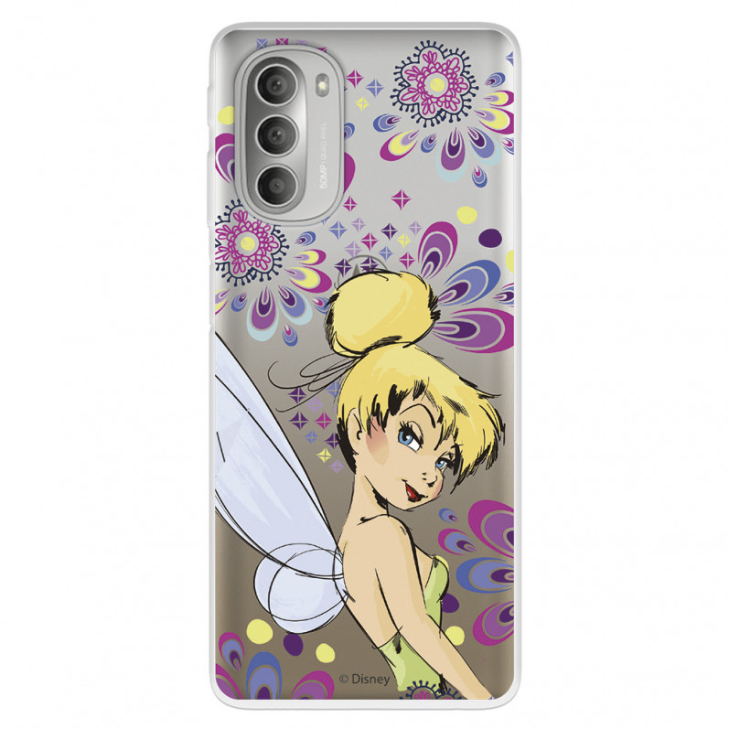 Funda para Motorola Moto G51 5G Oficial de Disney Campanilla Flores - Peter Pan