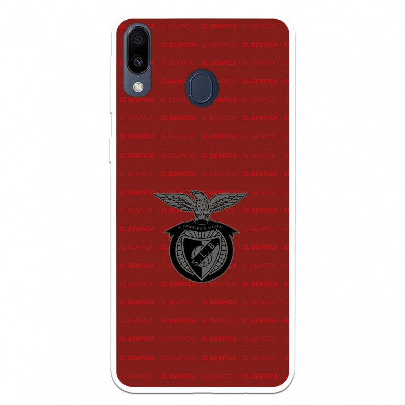 Funda para Samsung Galaxy M20 del Escudo Fondo Granate  - Licencia Oficial Benfica