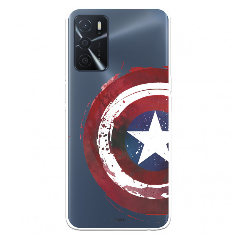 Hülle für Oppo A16s Offizielles Marvel Captain America Clear Shield - Marvel