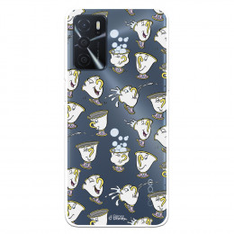 Funda para Oppo A54s Oficial de Disney Chip Potts Siluetas - La Bella y la Bestia