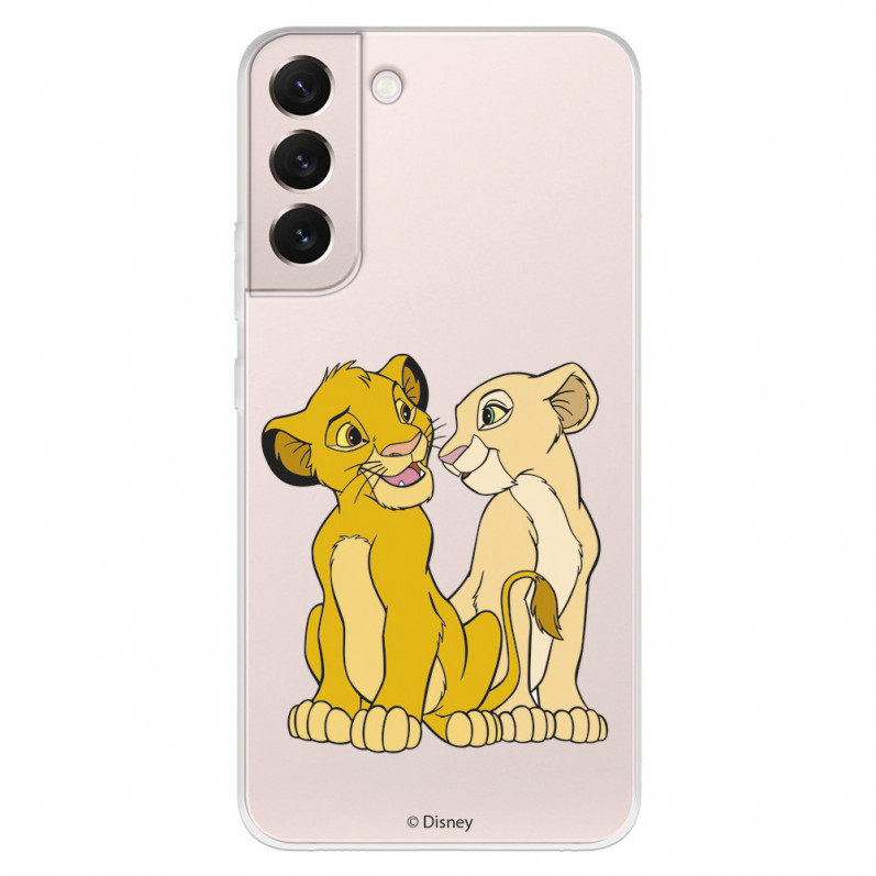 Hülle für Samsung Galaxy S22 Disney Offizielle Simba und Nala Silhouette - Der König der Löwen