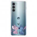 Funda para Motorola Moto G200 5G Oficial de Disney Angel & Stitch Beso - Lilo & Stitch