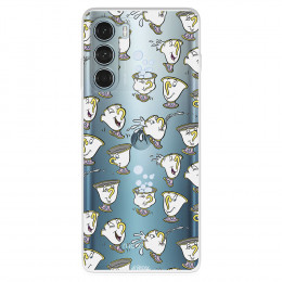 Funda para Motorola Moto G200 5G Oficial de Disney Chip Potts Siluetas - La Bella y la Bestia