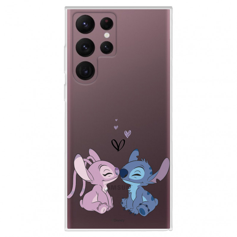 Hülle für Samsung Galaxy S22 Ultra Offizieller Disney Angel & Stitch Kiss – Lilo & Stitch