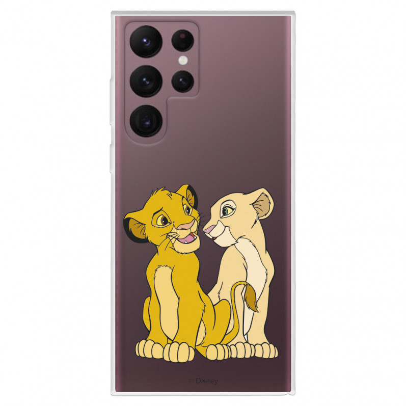 Hülle für Samsung Galaxy S22 Ultra Disney Offizielle Simba und Nala Silhouette - Der König der Löwen