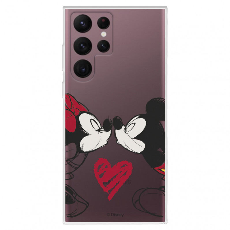 Offizielle Disney Mickey und Minnie Kiss Samsung Galaxy S22 Ultra Hülle – Disney Classics