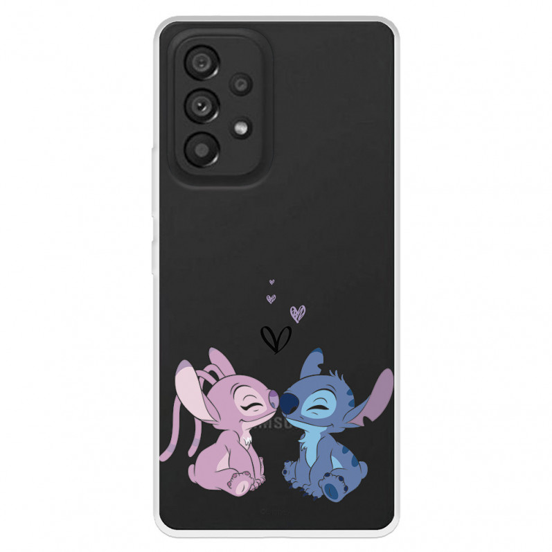 Funda para Samsung Galaxy A53 Oficial de Disney Angel & Stitch Beso - Lilo & Stitch