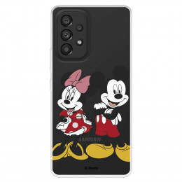 Funda para Samsung Galaxy A53 Oficial de Disney Mickey y Minnie Posando - Clásicos Disney