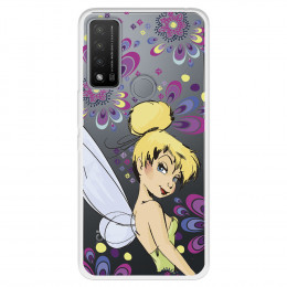 Funda para TCL 20R 5G Oficial de Disney Campanilla Flores - Peter Pan