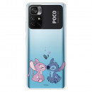 Hülle für Xiaomi Poco M4 Pro 5G Offizieller Disney Angel & Stitch Kiss - Lilo & Stitch