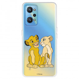 Funda para Realme GT 2 Oficial de Disney Simba y Nala Silueta - El Rey León