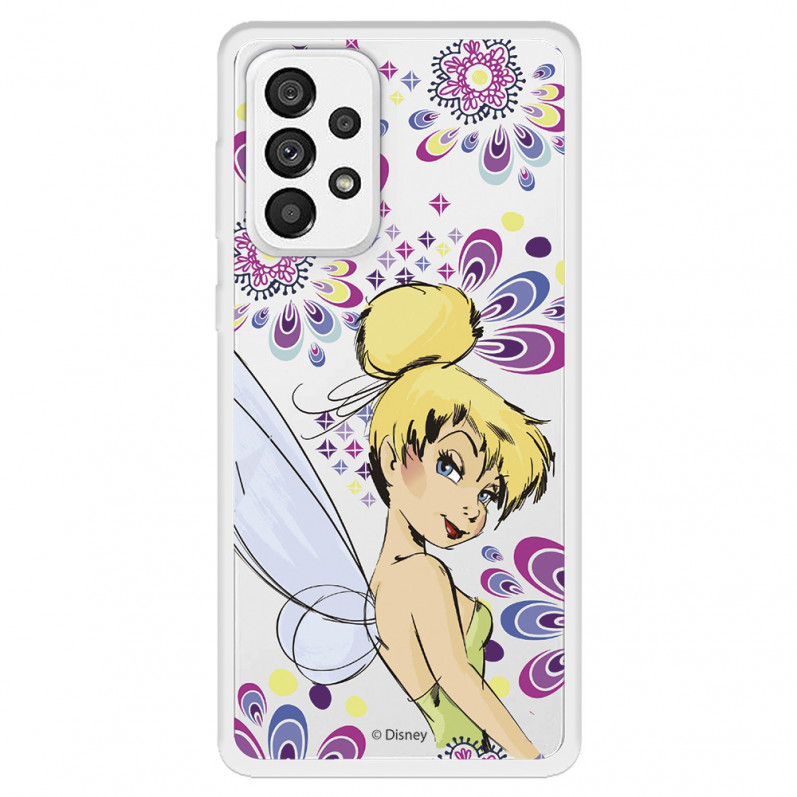 Funda para Samsung Galaxy A73 5G Oficial de Disney Campanilla Flores - Peter Pan