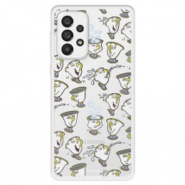 Funda para Samsung Galaxy A73 5G Oficial de Disney Chip Potts Siluetas - La Bella y la Bestia