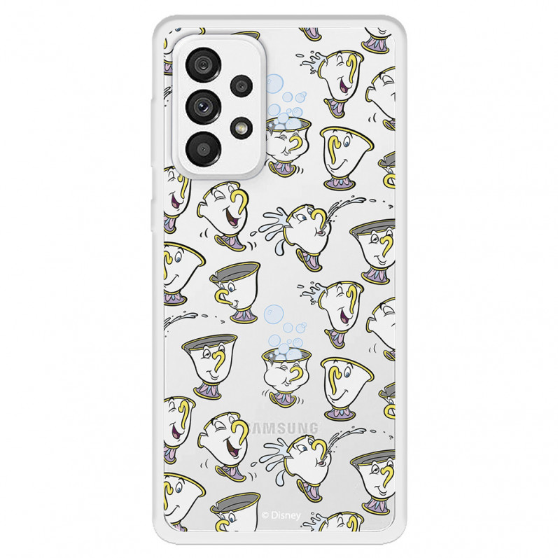 Funda para Samsung Galaxy A73 5G Oficial de Disney Chip Potts Siluetas - La Bella y la Bestia