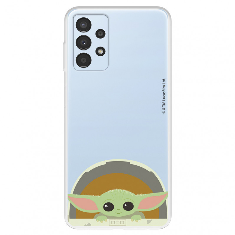 Funda para Samsung Galaxy A13 4G Oficial de Star Wars Baby Yoda Sonrisas - The Mandalorian