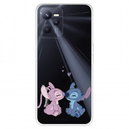 Funda para Realme C35 Oficial de Disney Angel & Stitch Beso - Lilo & Stitch