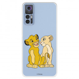 Funda para TCL 30 5G Oficial de Disney Simba y Nala Silueta - El Rey León