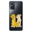 Funda para OPPO A76 Oficial de Disney Simba y Nala Silueta - El Rey León