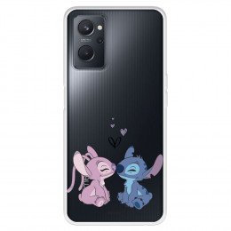 Funda para Realme 9i Oficial de Disney Angel & Stitch Beso - Lilo & Stitch