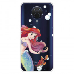 Funda para Nokia G20 Oficial de Disney Ariel y Sebastián Burbujas - La Sirenita