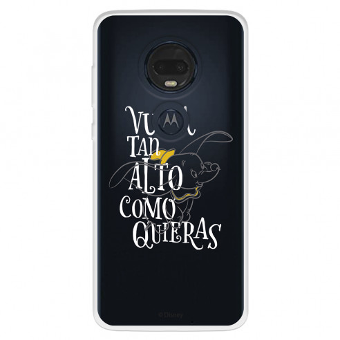 Funda para Motorola Moto G7 Oficial de Disney Dumbo Vuela tan Alto - Dumbo