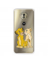 Funda para Motorola Moto G6 Play Oficial de Disney Simba y Nala Silueta - El Rey León