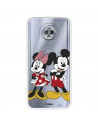 Funda para Motorola Moto G6 Plus Oficial de Disney Mickey y Minnie Posando - Clásicos Disney