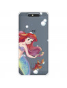 Funda para ZTE Blade V8 Oficial de Disney Ariel y Sebastián Burbujas - La Sirenita