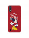 Funda para Samsung Galaxy A01 Oficial de Disney Minnie Mad About - Clásicos Disney