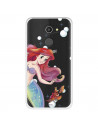 Funda para Alcatel A3 Oficial de Disney Ariel y Sebastián Burbujas - La Sirenita