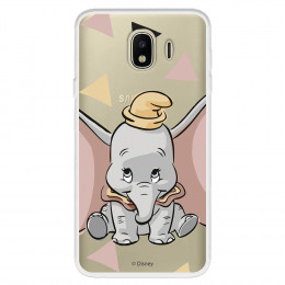 Funda para Samsung Galaxy J4 2018 Oficial de Disney Dumbo Silueta Transparente - Dumbo