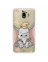 Funda para Samsung Galaxy J4 2018 Oficial de Disney Dumbo Silueta Transparente - Dumbo