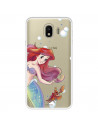 Funda para Samsung Galaxy J4 2018 Oficial de Disney Ariel y Sebastián Burbujas - La Sirenita