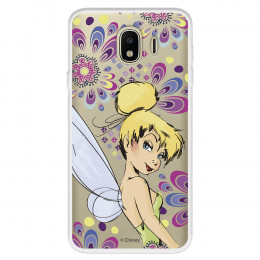 Funda para Samsung Galaxy J4 2018 Oficial de Disney Campanilla Flores - Peter Pan