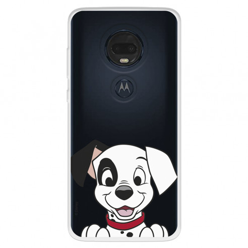 Funda para Motorola Moto G7 Plus Oficial de Disney Cachorro Sonrisa - 101 Dálmatas