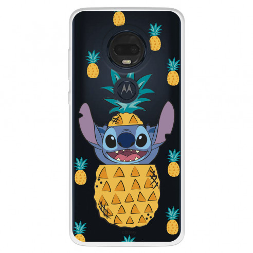 Funda para Motorola Moto G7 Plus Oficial de Disney Stitch Piñas - Lilo & Stitch