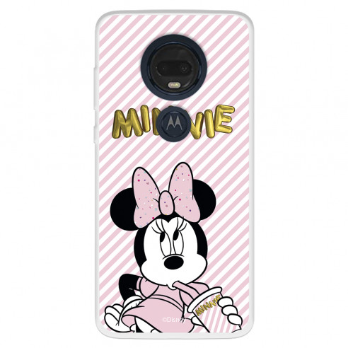 Funda para Motorola Moto G7 Plus Oficial de Disney Minnie Cold Balloon - Clásicos Disney