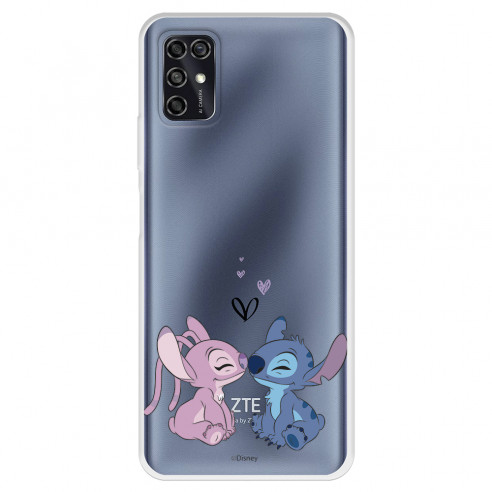 Funda para ZTE Blade V2020 Oficial de Disney Angel & Stitch Beso - Lilo & Stitch