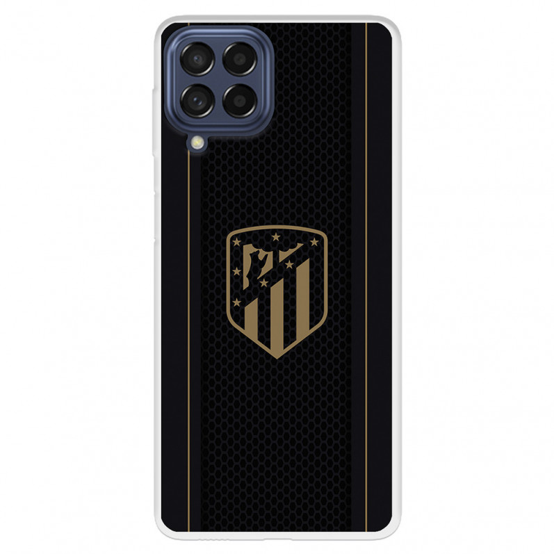 Funda para Samsung Galaxy M53 del Atlético de Madrid Escudo Dorado Fondo Negro - Licencia Oficial Atlético de Madrid