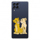 Funda para Samsung Galaxy M53 Oficial de Disney Simba y Nala Silueta - El Rey León