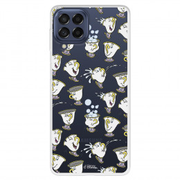 Funda para Samsung Galaxy M53 Oficial de Disney Chip Potts Siluetas - La Bella y la Bestia