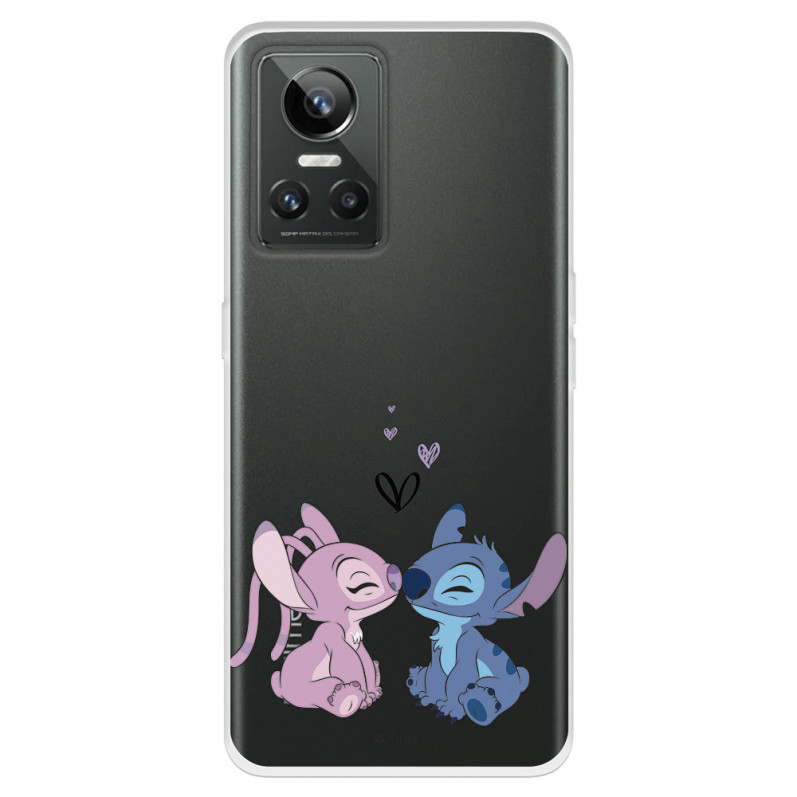 Funda para Realme GT Neo 3 Oficial de Disney Angel & Stitch Beso - Lilo & Stitch